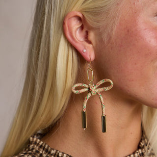 Sugar Cookie Simone Cord Earrings - Nickel & Suede