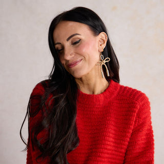 Sugar Cookie Simone Cord Earrings - Nickel & Suede