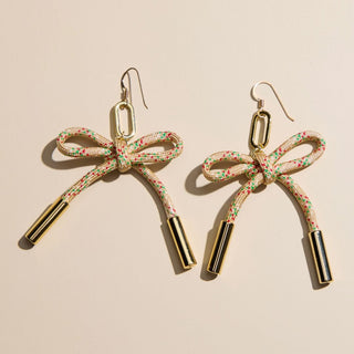 Sugar Cookie Simone Cord Earrings - Nickel & Suede