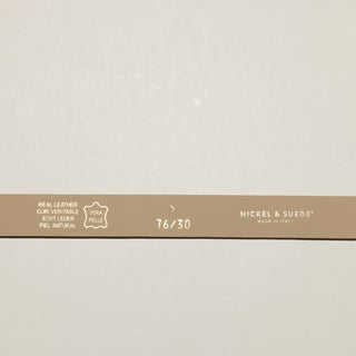 Taupe Audrey Thin Belt - Nickel & Suede