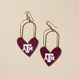 Texas A&M Maroon Sweethearts - Nickel & Suede