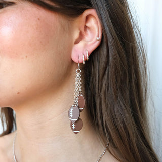 Touchdown Football Earrings - Nickel & Suede