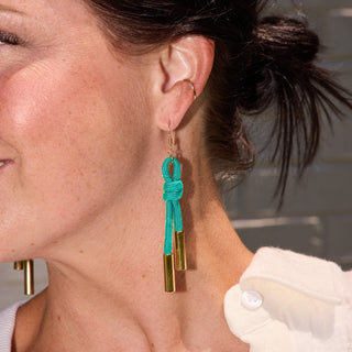 Turquoise Denver Cord Earring - Nickel & Suede