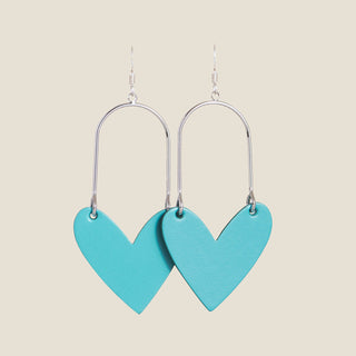 Turquoise Sweethearts - Nickel & Suede