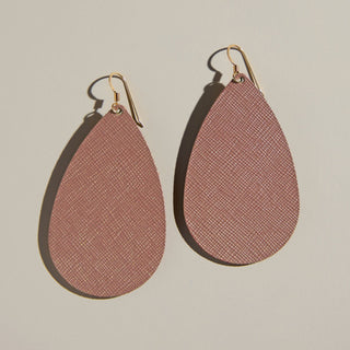 Tuscan Shimmer Teardrops - Nickel & Suede