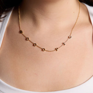 University of Arkansas "WOOO PIG" Initial Necklace - Nickel & Suede