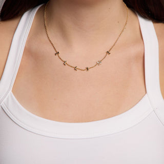 University of Illinois "ILLINI" Initial Necklace - Nickel & Suede