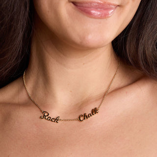 University of Kansas "Rock Chalk" Necklace - Nickel & Suede