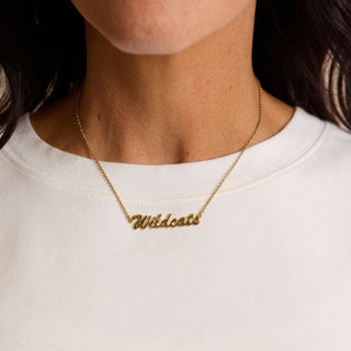 University of Kentucky Wildcats Script Necklace - Nickel & Suede