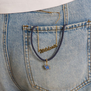University of Kentucky Wildcats Script Necklace - Nickel & Suede