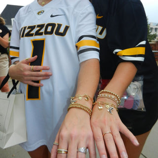 University of Missouri Charm Bracelet - Nickel & Suede