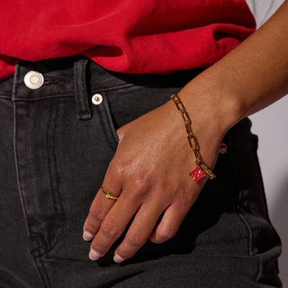 University of Nebraska Charm Bracelet - Nickel & Suede