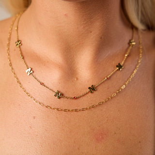 University of Nebraska Gem Delicate Saturn Chain Necklace - Nickel & Suede