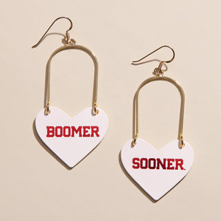 University of Oklahoma Boomer Sooner Heartthrobs - Nickel & Suede