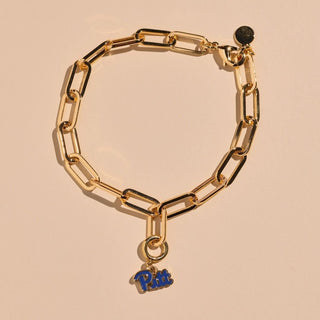 University of Pittsburgh Charm Bracelet - Nickel & Suede