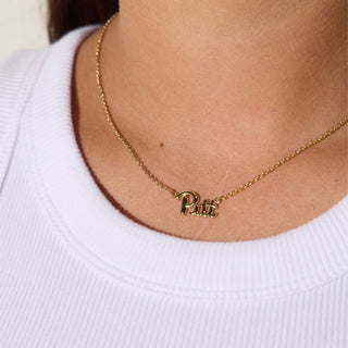 University of Pittsburgh Initial Necklace - Nickel & Suede