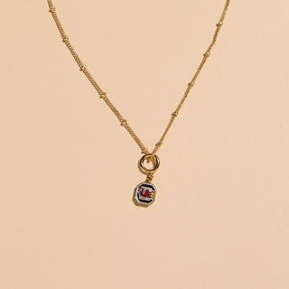 University of South Carolina Charm Necklace - Nickel & Suede