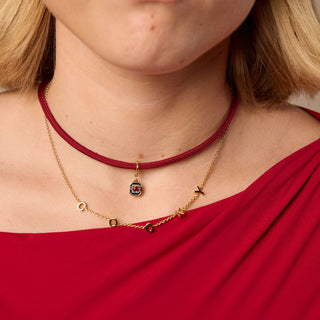 University of South Carolina "COCKY" Initial Necklace - Nickel & Suede