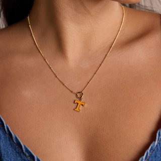 University of Tennessee Charm Necklace - Nickel & Suede