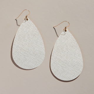 Vanilla Shimmer Teardrops - Nickel & Suede