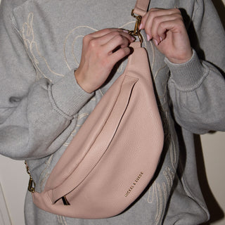 Verona Belt Bag in Blush - Nickel & Suede