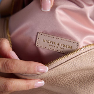 Verona Belt Bag in Blush - Nickel & Suede