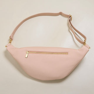 Verona Belt Bag in Blush - Nickel & Suede