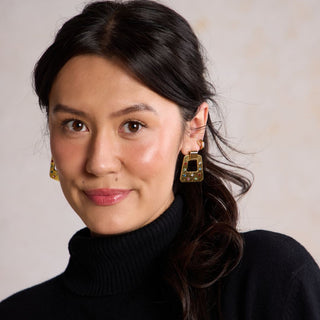 Vintage Gold Jeweled Avery - Nickel & Suede