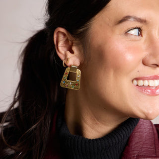 Vintage Gold Jeweled Avery - Nickel & Suede