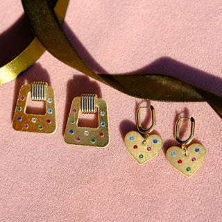 Vintage Gold Jeweled Quinn - Nickel & Suede