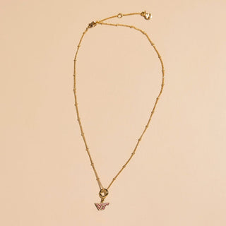 Virginia Tech University Charm Necklace - Nickel & Suede