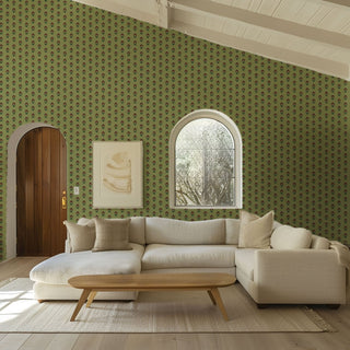 Wallflower Wallpaper - Nickel & Suede