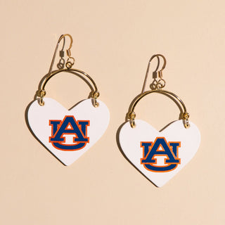 White Auburn University Lover - Nickel & Suede