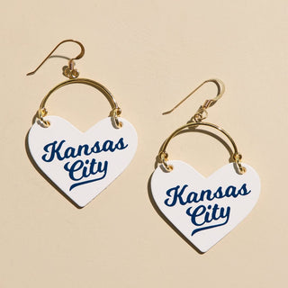 White & Blue KC Lover - Nickel & Suede