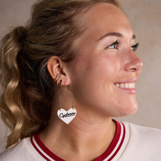 White Iowa State University Cyclones Script Heartthrobs - Nickel & Suede