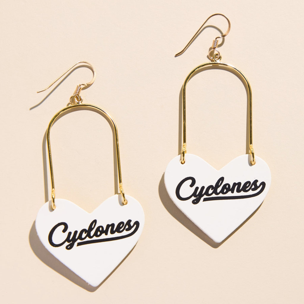 White Iowa State University Cyclones Script Heartthrobs - Nickel & Suede