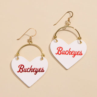 White Ohio State University Buckeyes Lover - Nickel & Suede