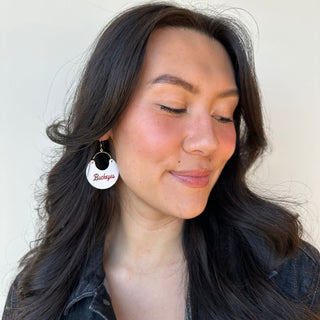 White Ohio State University Buckeyes Nina - Nickel & Suede