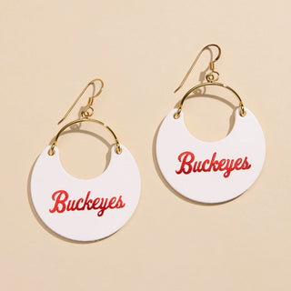 White Ohio State University Buckeyes Nina - Nickel & Suede