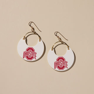 White Ohio State University Ninas - Nickel & Suede