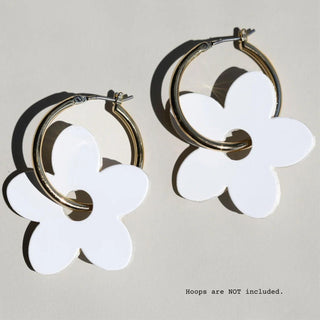 White Petal Charms - Nickel & Suede