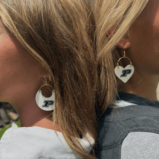 White Purdue University Lover - Nickel & Suede