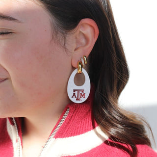 White Texas A&M University Olivia - Nickel & Suede