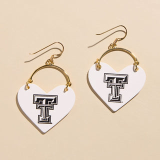 White Texas Tech Logo Lover - Nickel & Suede