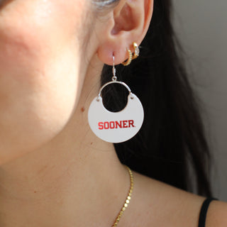 White University of Oklahoma Boomer Sooner Ninas - Nickel & Suede