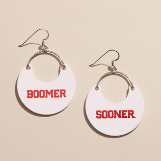 White University of Oklahoma Boomer Sooner Ninas - Nickel & Suede