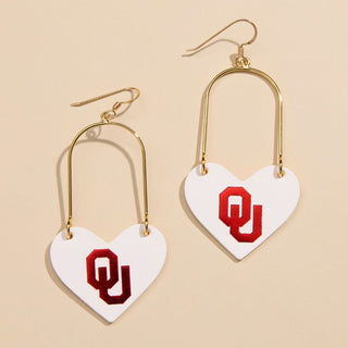 White University of Oklahoma Heartthrobs - Nickel & Suede