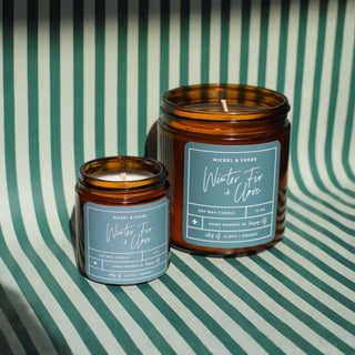 Winter Fir and Clove Candle - 4oz - Nickel & Suede