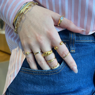 Woven Stacking Ring - Nickel & Suede