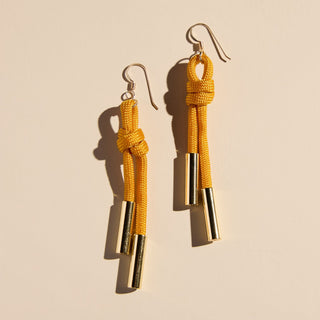 Yellow Denver Cord Earring - Nickel & Suede